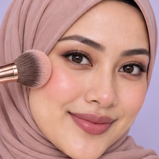 close-up of a soft makeup look